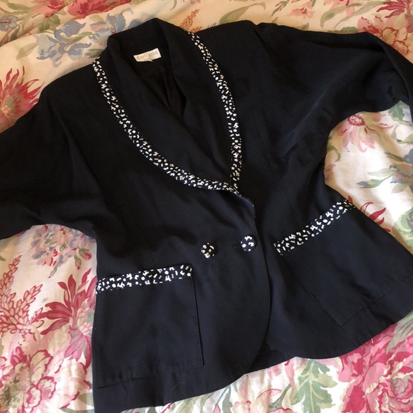 Vtg Y2K ANN TAYLOR Studio Size 6 
Graffiti Blazer ShawlCollar WingSleeve NEW - Picture 9 of 16